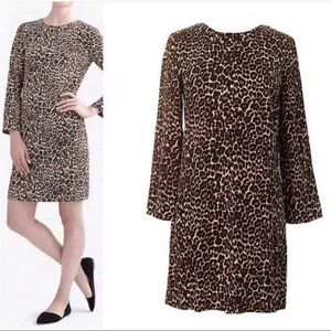J. Crew Leopard Dress Sz 8 Crepe leopard Shift dress​